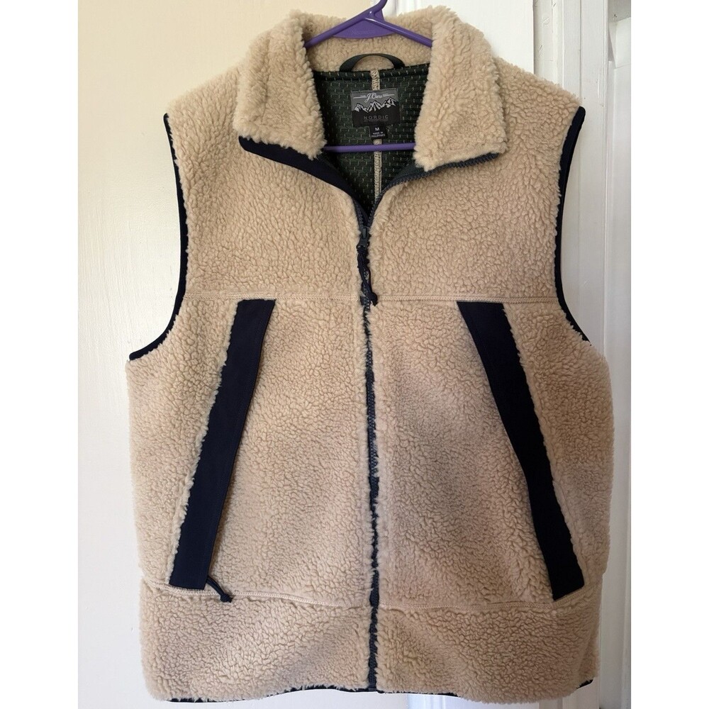 J.Crew Nordic Men’s Full Zip Vest w/ Zipped Pockets Stand-Up Collar M